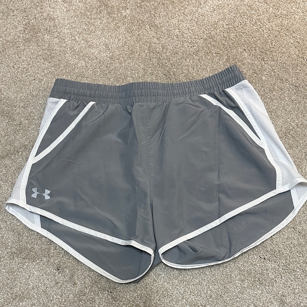 Under Armour Women's Athletic Shorts in Gray and White